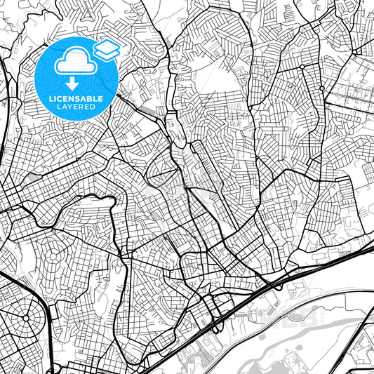 Layered PDF map of Guarulhos, Brazil