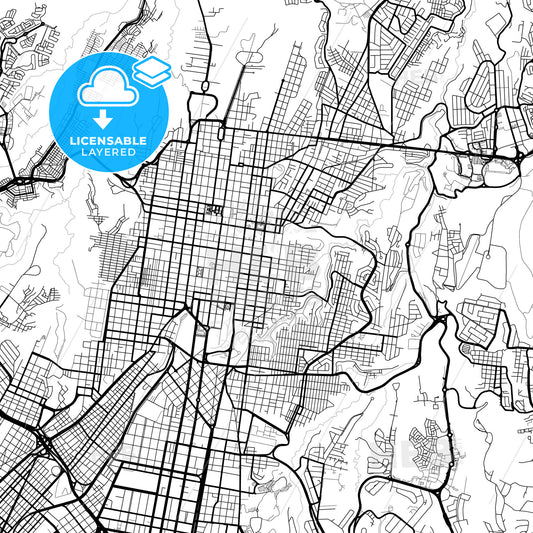 Layered PDF map of Guatemala City, Guatemala, Guatemala