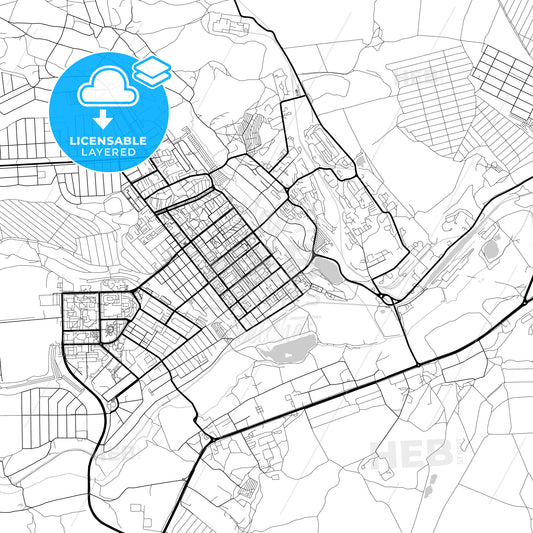 Layered PDF map of Gubkin, Belgorod Oblast, Russia