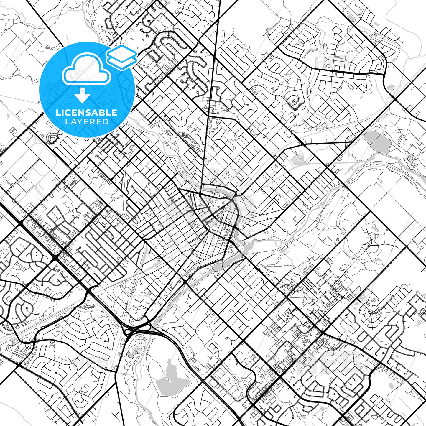 Layered PDF map of Guelph, Ontario, Canada