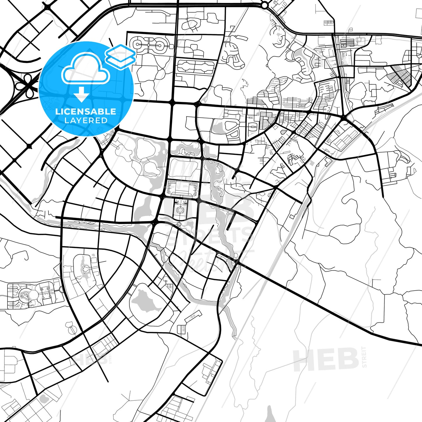 Layered PDF map of Guilin, Guangxi, China