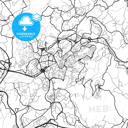 Layered PDF map of Guimarães, Braga, Portugal