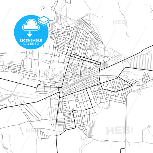 Layered PDF map of Gukovo, Rostov Oblast, Russia