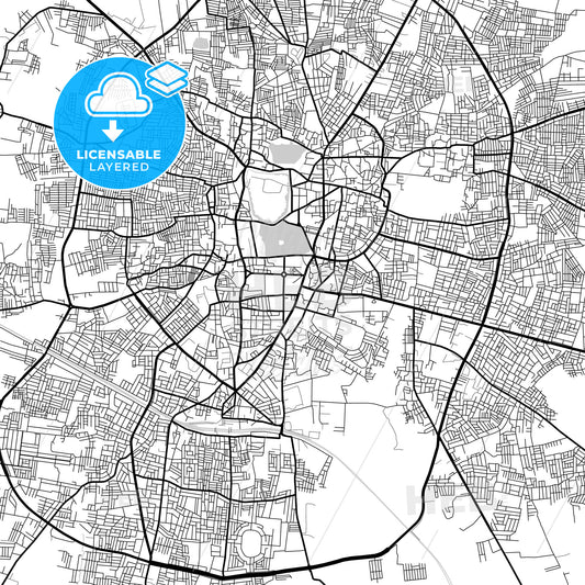 Layered PDF map of Gulbarga, Karnataka, India