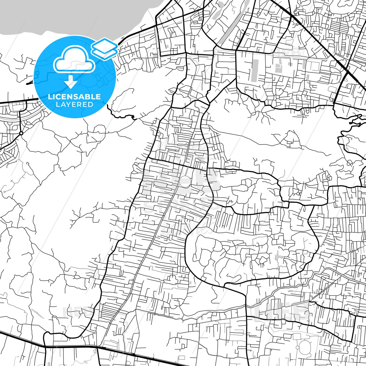 Layered PDF map of Guwahati, Assam, India