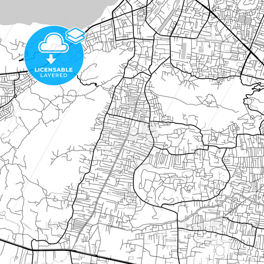 Layered PDF map of Guwahati, Assam, India