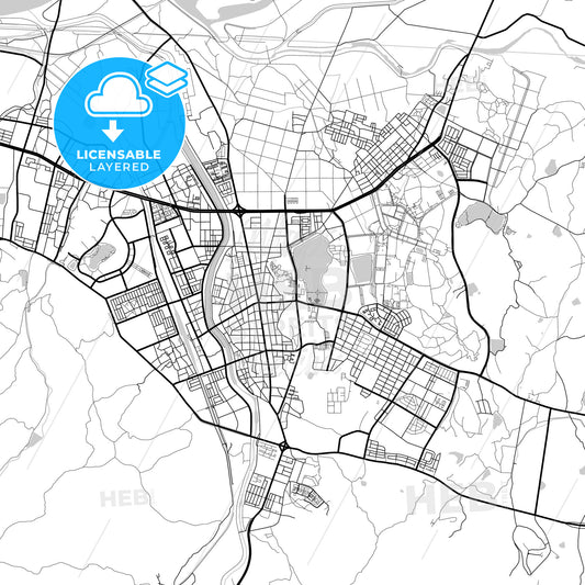 Layered PDF map of Gyeongsan, North Gyeongsang, South Korea