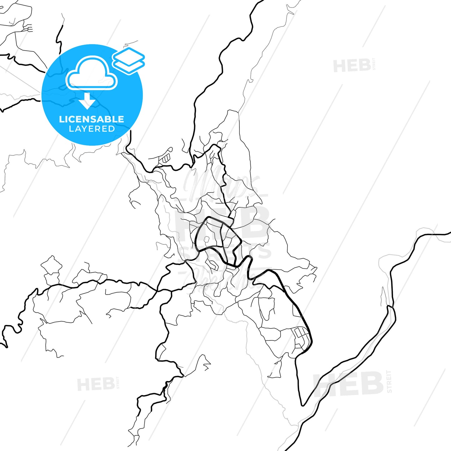 Layered PDF map of Hakkâri, Hakkâri, Turkey