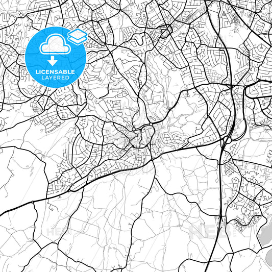 Layered PDF map of Halesowen, West Midlands, England