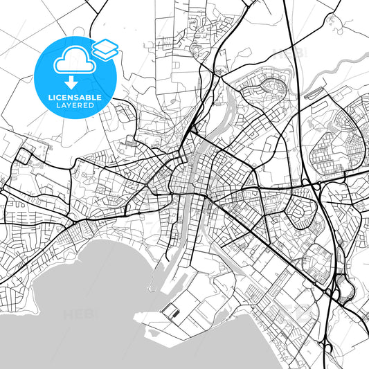 Layered PDF map of Halmstad, Sweden