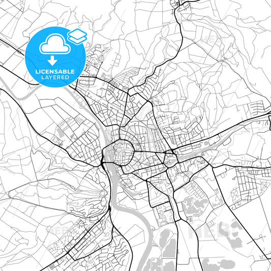 Layered PDF map of Hameln, Lower Saxony, Germany