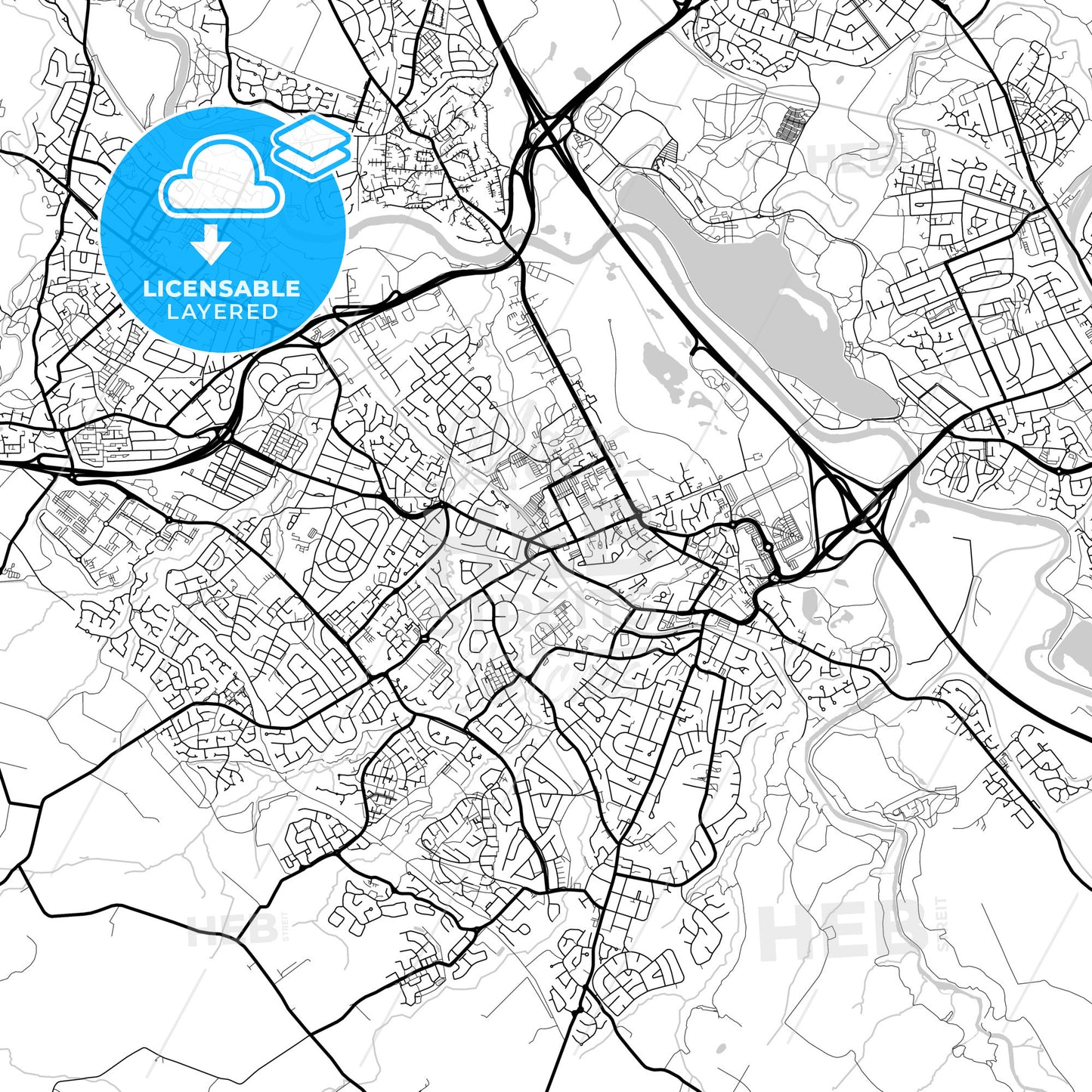 Layered PDF map of Hamilton, South Lanarkshire, Scotland