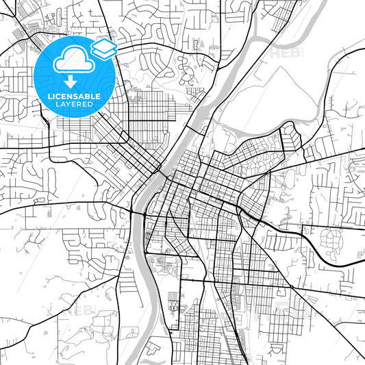 Layered PDF map of Hamilton, Ohio, United States