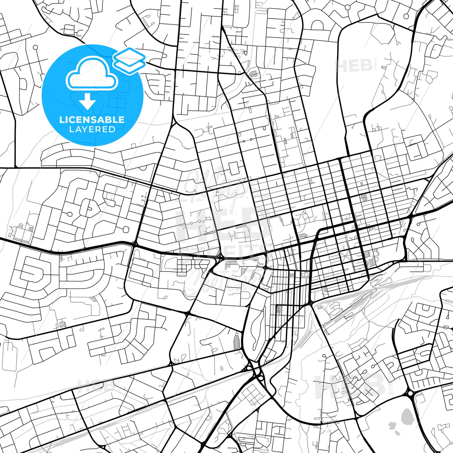 Layered PDF map of Harare, Zimbabwe