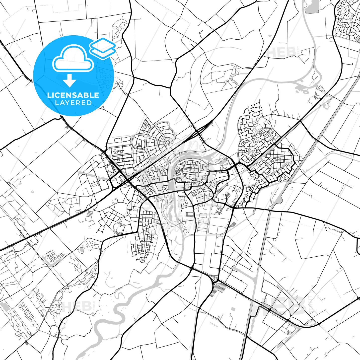 Layered PDF map of Hardenberg, Overijssel, Netherlands