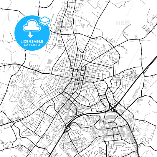 Layered PDF map of Harrisonburg, Virginia, United States