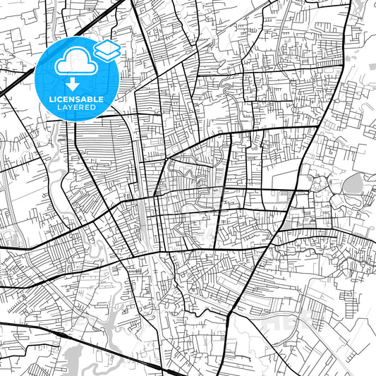 Layered PDF map of Hat Yai, Songkhla, Thailand