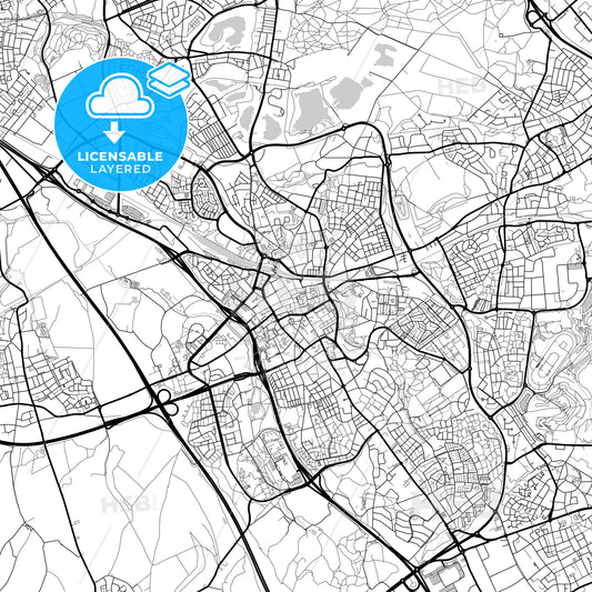 Layered PDF map of Heerlen, Limburg, Netherlands