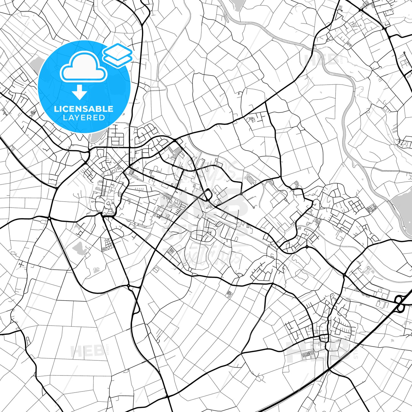 Layered PDF map of Heinsberg, North Rhine-Westphalia, Germany