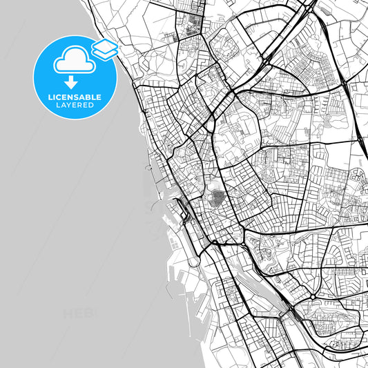 Layered PDF map of Helsingborg, Sweden