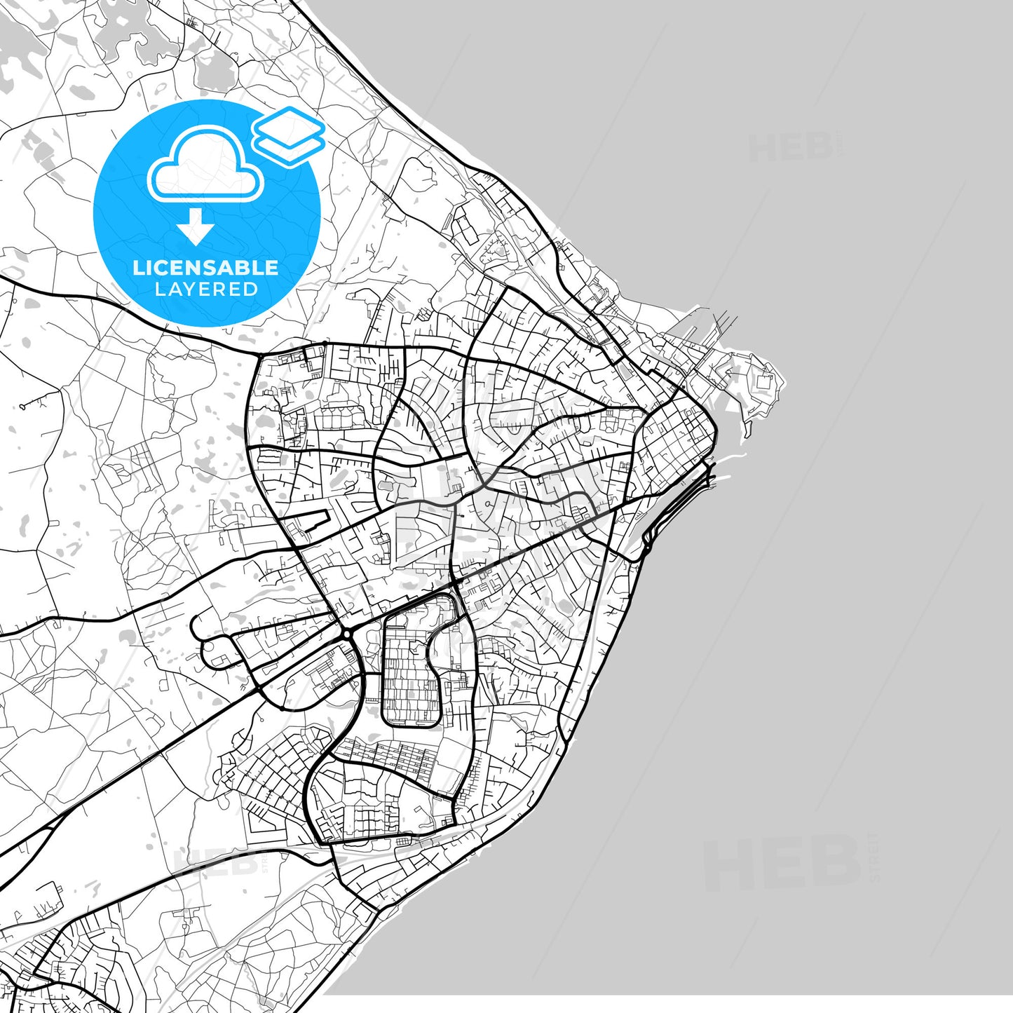 Layered PDF map of Helsingør Municipality, Denmark