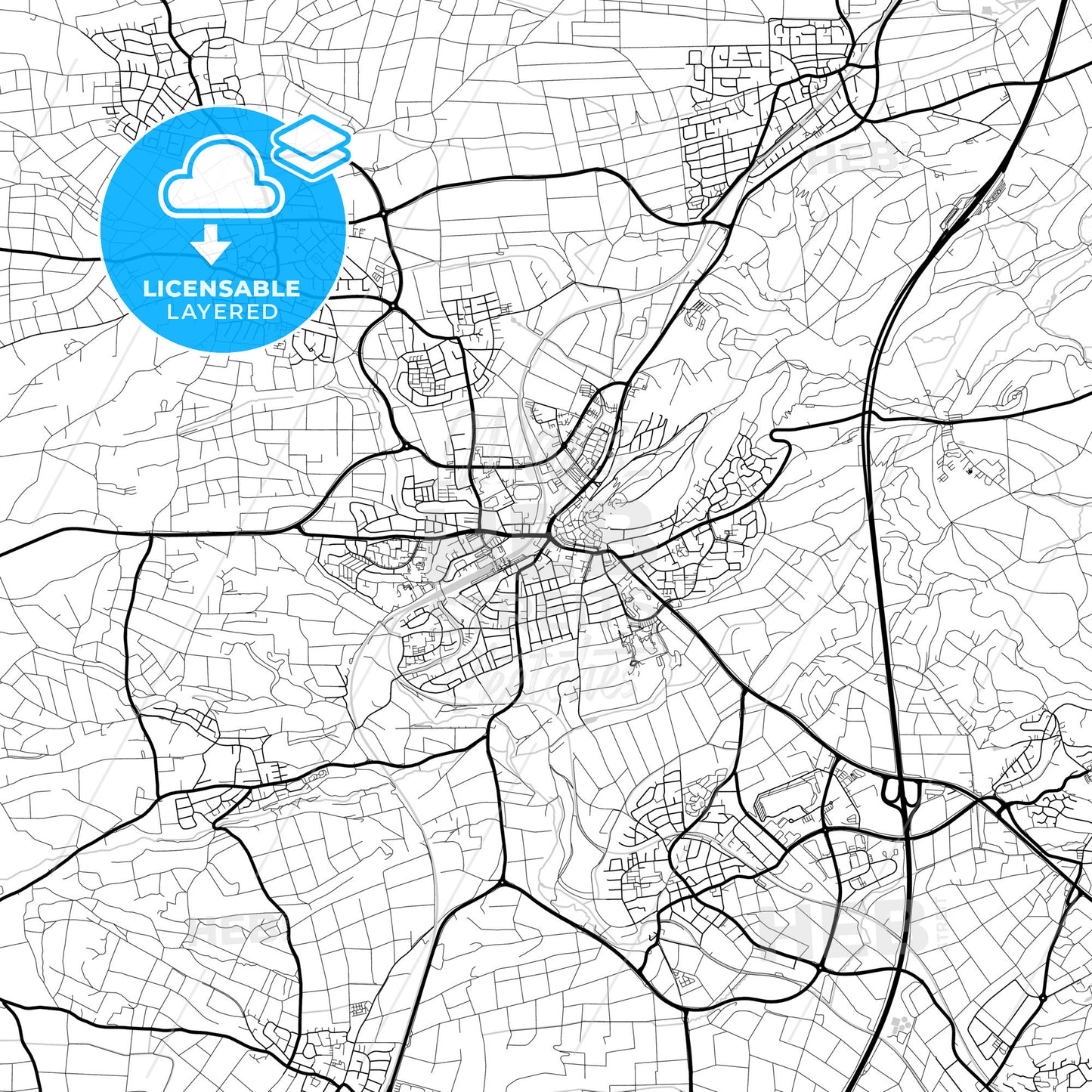 Layered PDF map of Herrenberg, Baden-Wuerttemberg, Germany