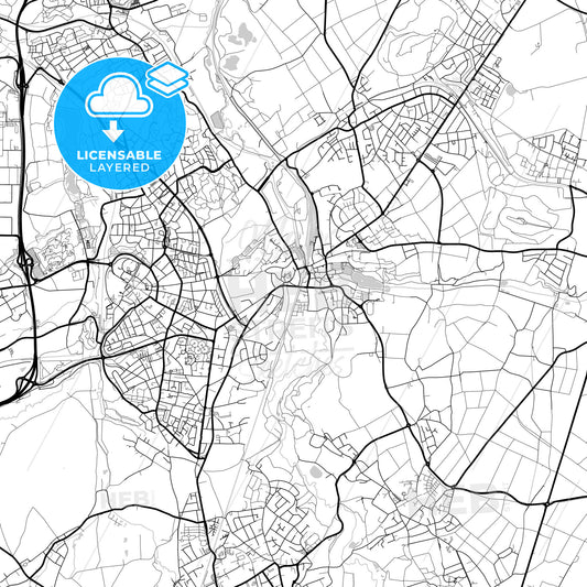 Layered PDF map of Herzogenrath, North Rhine-Westphalia, Germany