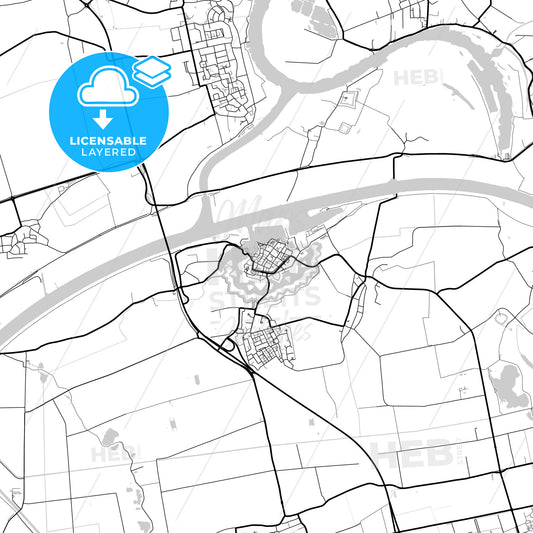 Layered PDF map of Heusden, North Brabant, Netherlands
