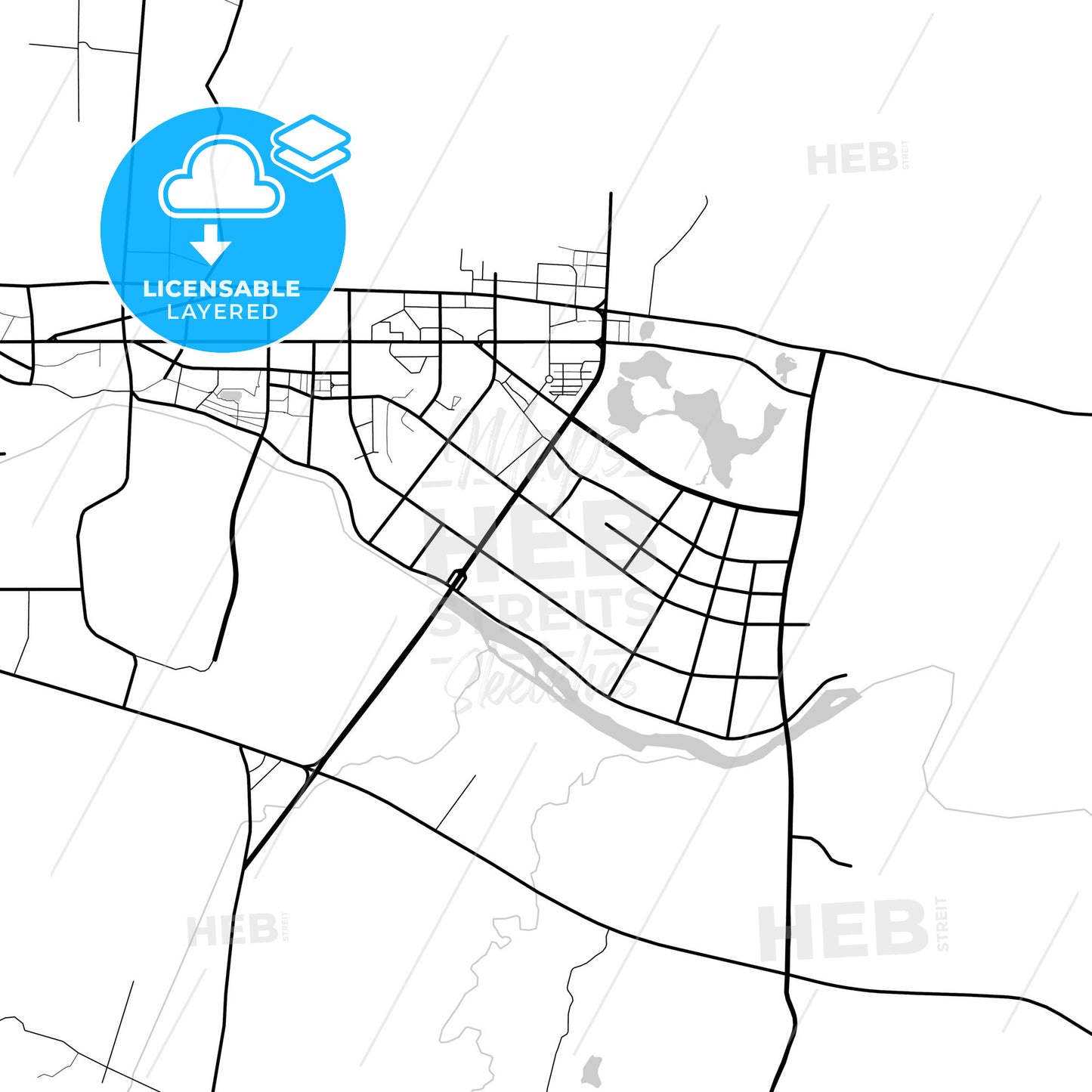 Layered PDF map of Hezhou, Guangxi, China