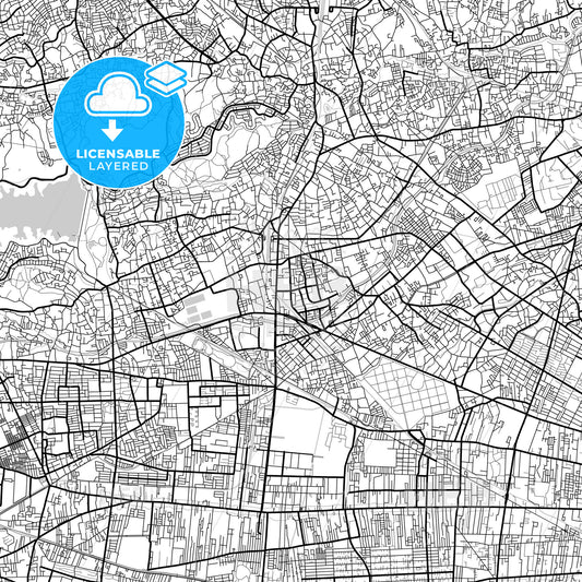 Layered PDF map of Higashimurayama, Tokyo, Japan