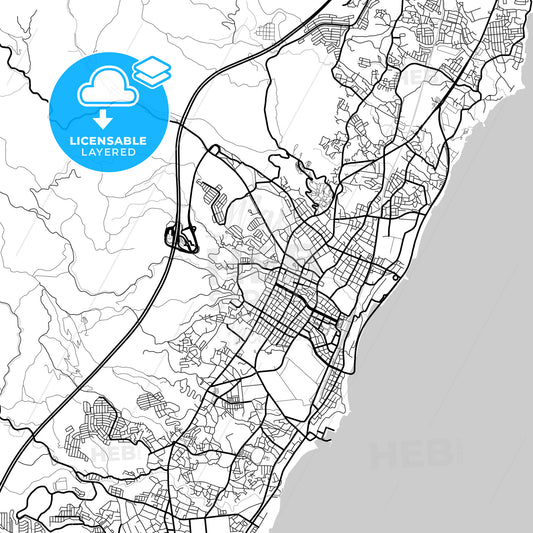 Layered PDF map of Hitachi, Ibaraki, Japan