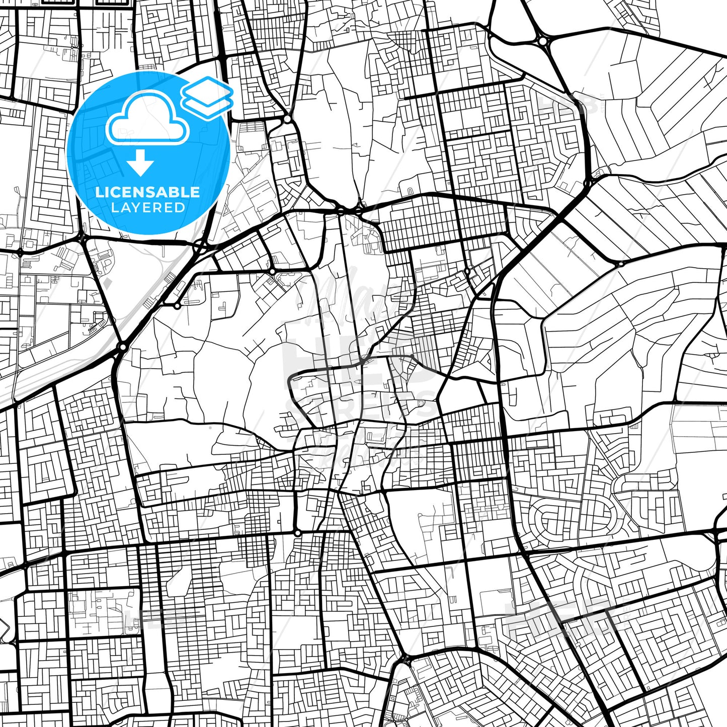 Layered PDF map of Hofuf, Saudi Arabia