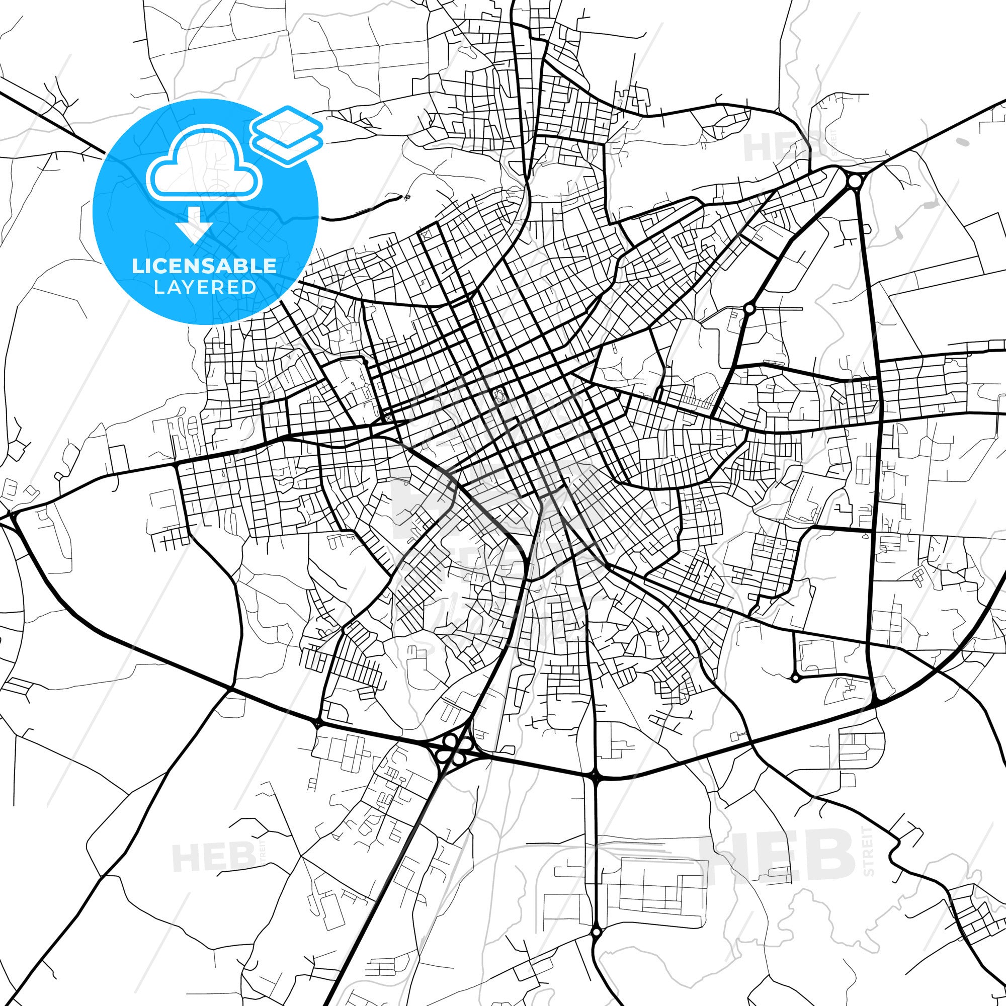 Layered PDF map of Holguín, Holguín, Cuba - Vector Download – HEBSTREITS