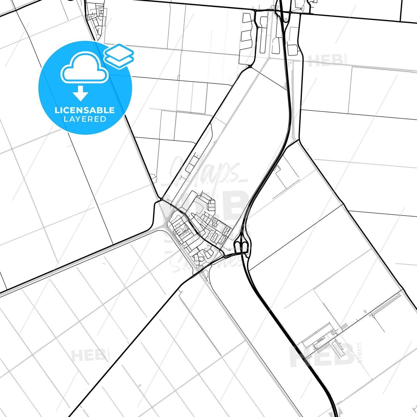 Layered PDF map of Hollands Kroon, North Holland, Netherlands