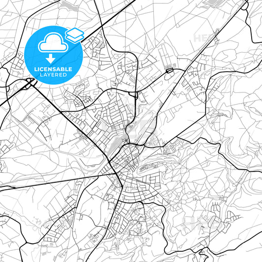 Layered PDF map of Homburg, Saarland, Germany