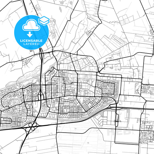 Layered PDF map of Hoogeveen, Drenthe, Netherlands