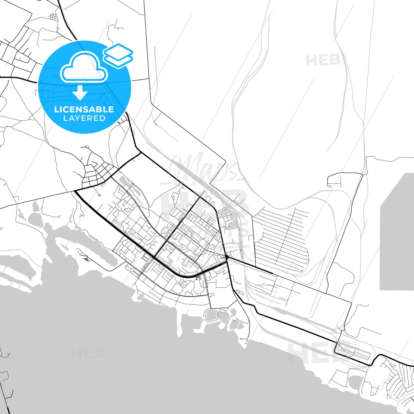 Layered PDF map of Horishni Plavni, Poltava Oblast, Ukraine