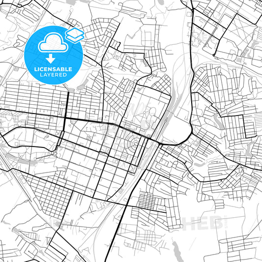 Layered PDF map of Horlivka, Donetsk Oblast, Ukraine