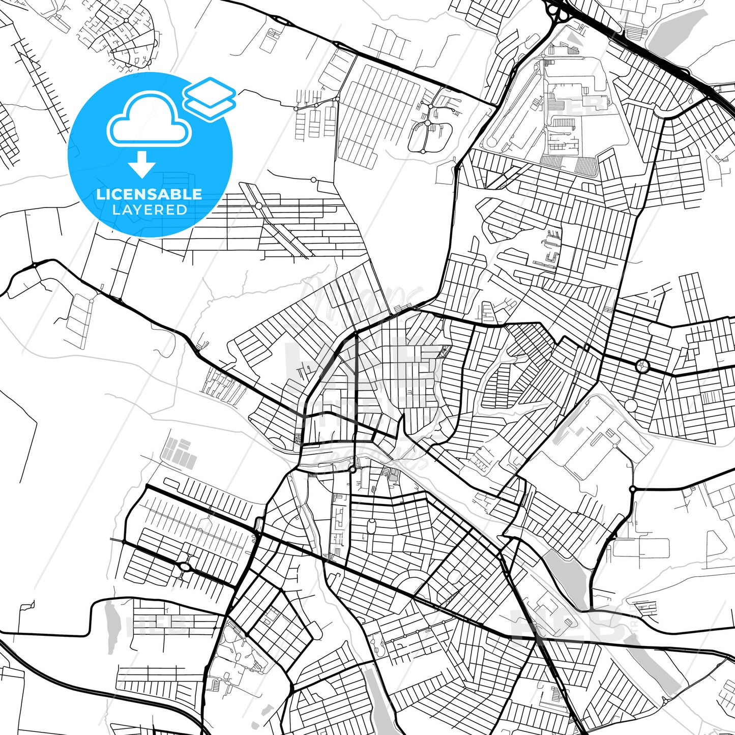 Layered PDF map of Hortolandia, Brazil