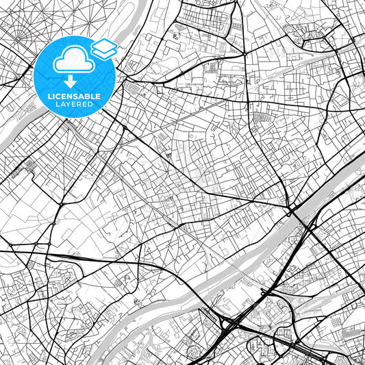 Layered PDF map of Houilles, Yvelines, France