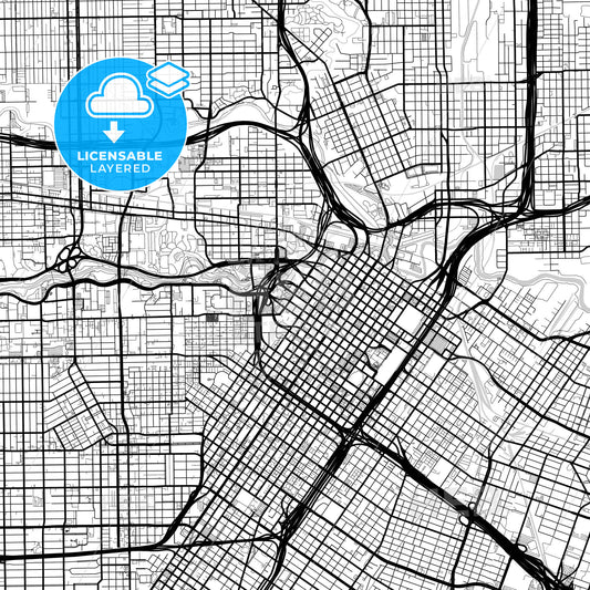 Layered PDF map of Houston, Texas, United States