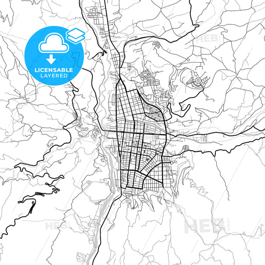 Layered PDF map of Huaraz, Peru