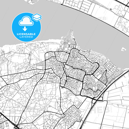 Layered PDF map of Huizen, North Holland, Netherlands