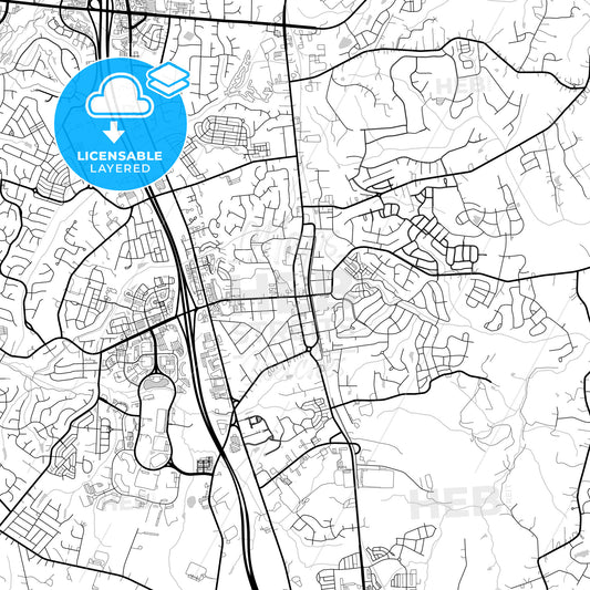 Layered PDF map of Huntersville, North Carolina, United States