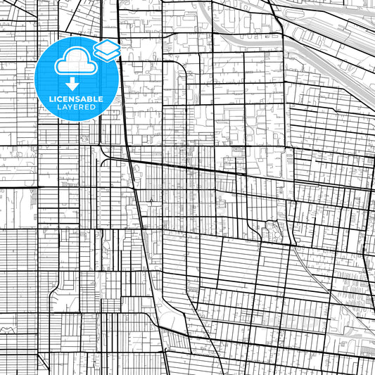 Layered PDF map of Huntington Park, California, United States