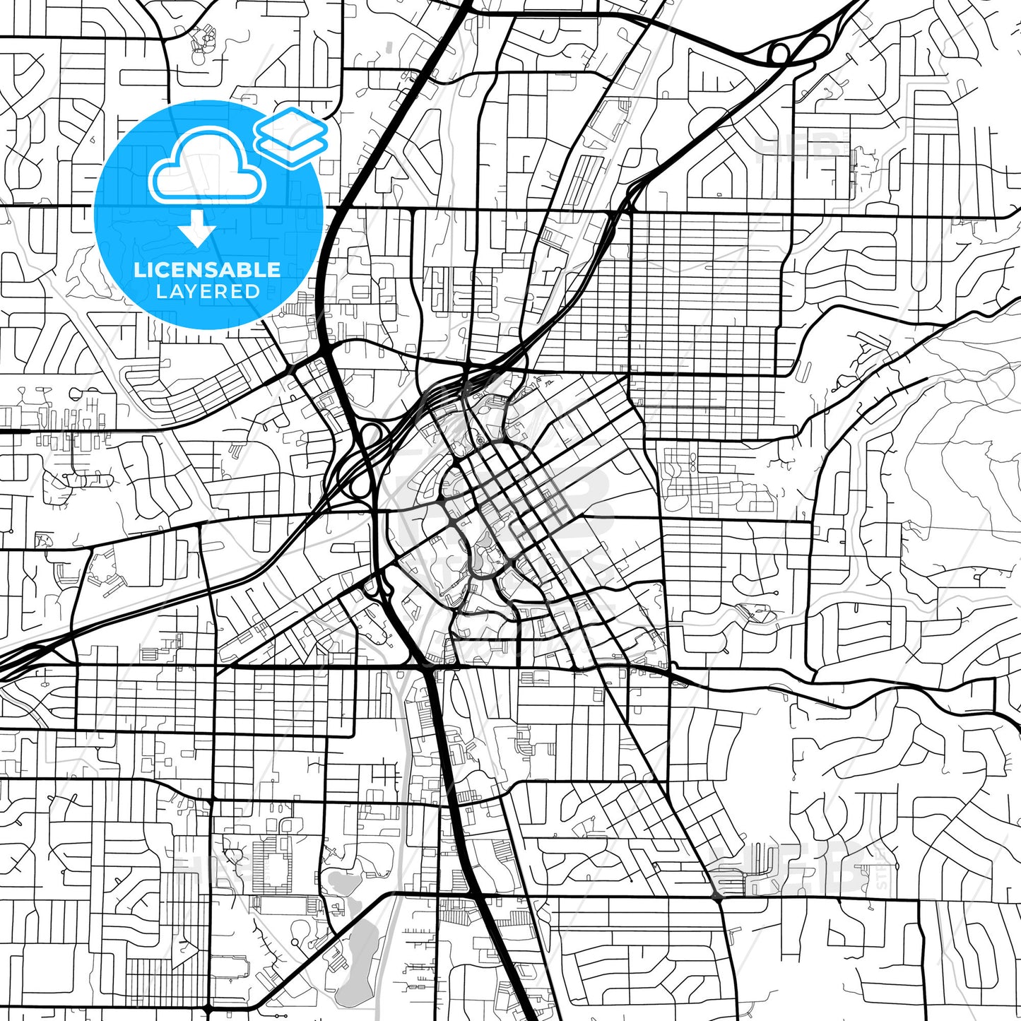 Layered PDF map of Huntsville, Alabama, United States