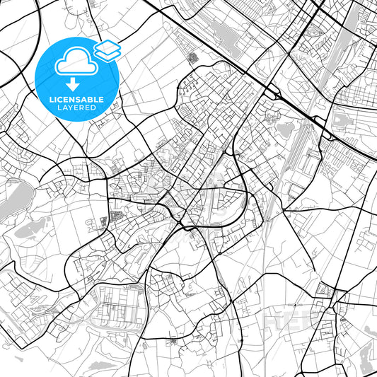 Layered PDF map of Hurth, North Rhine-Westphalia, Germany