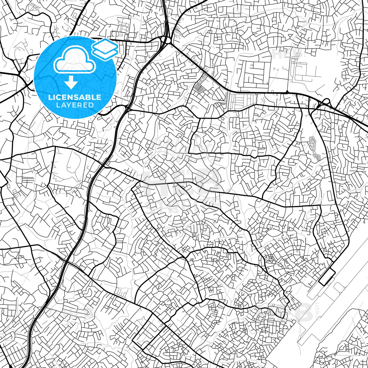 Layered PDF map of Ibadan, Nigeria