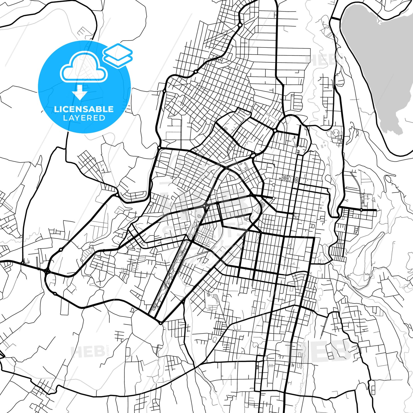 Layered PDF map of Ibarra, Ecuador