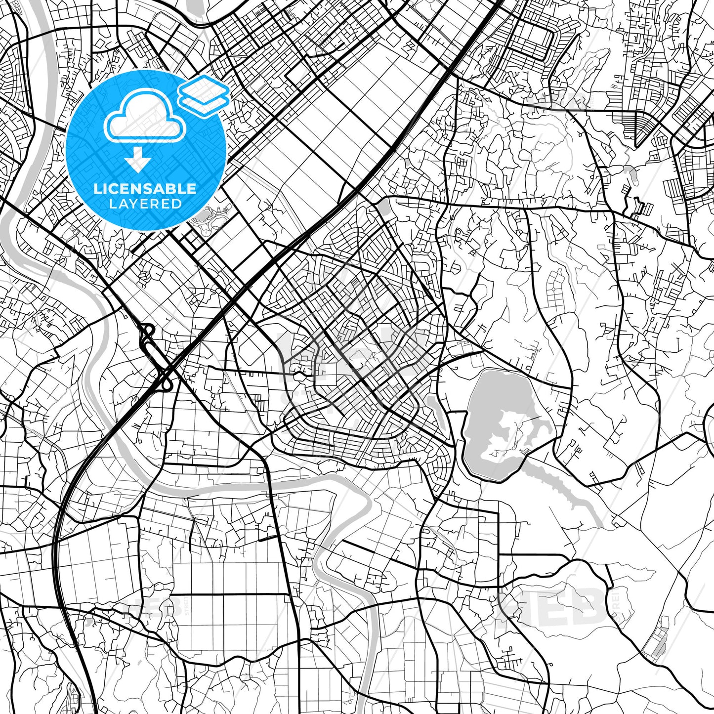 Layered PDF map of Ichihara, Chiba, Japan